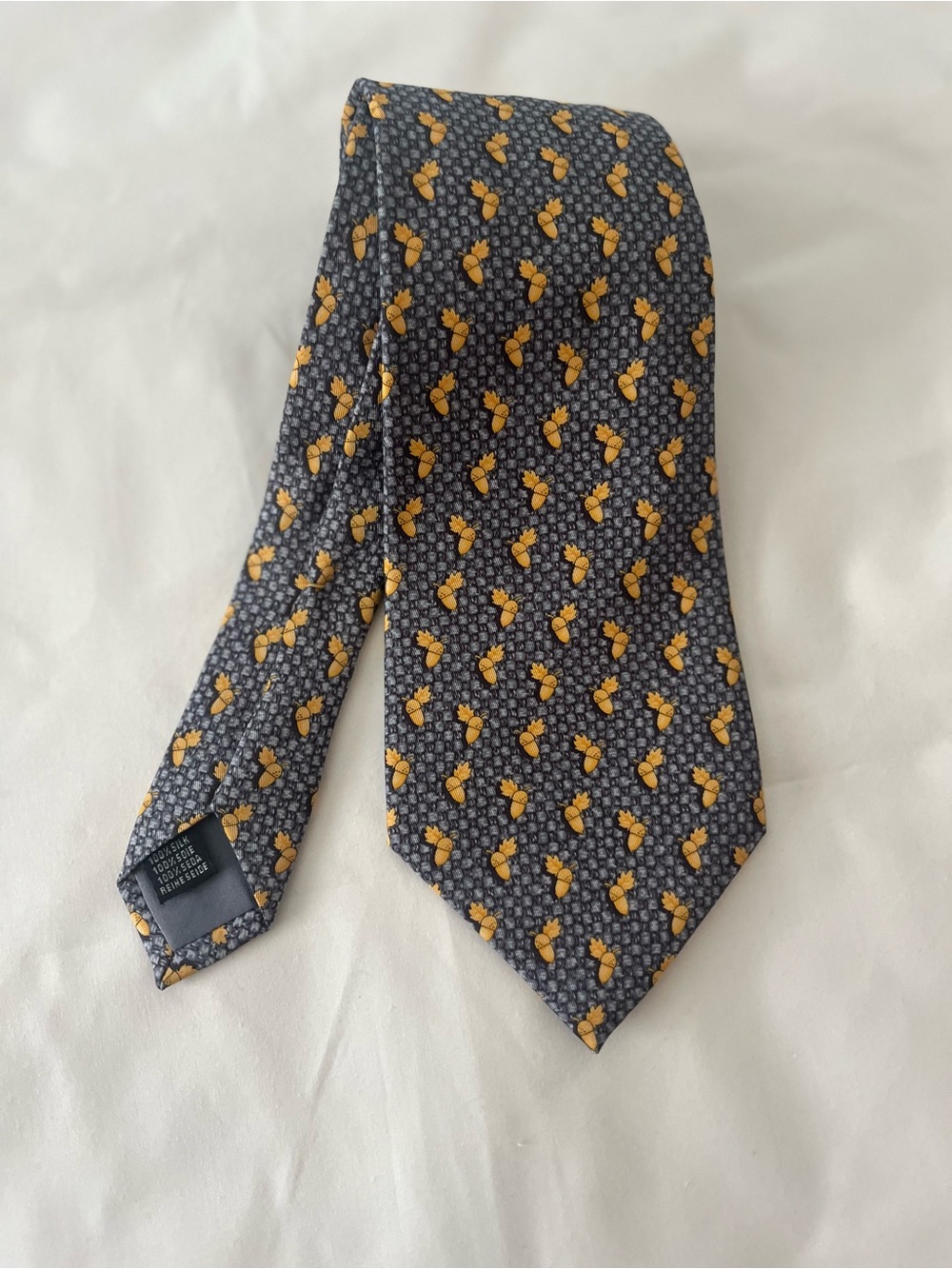 Men's Tie With Yellow Acorns House Of Florence